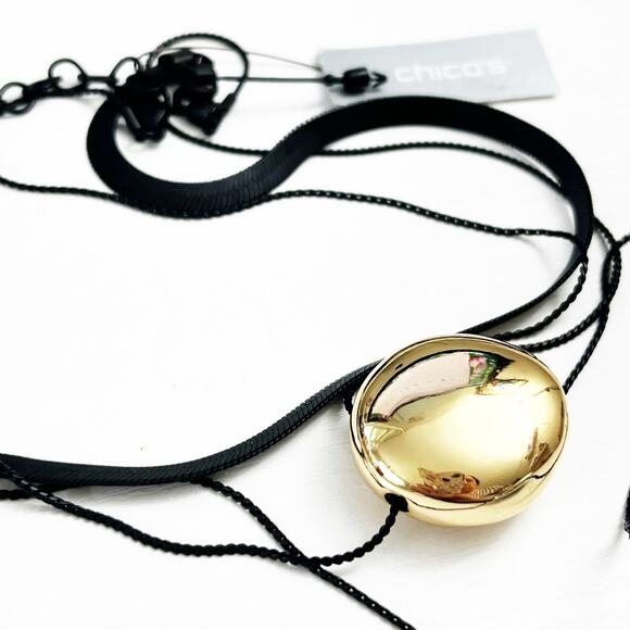 NEW Chico’s Mixed Metal Multistrand Convertible Necklace - Picture 6 of 9